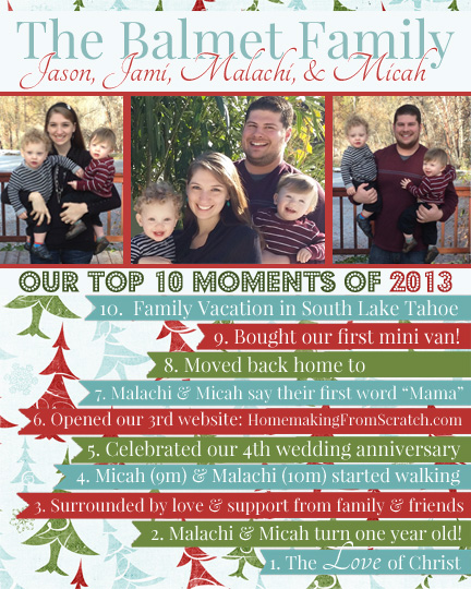 Our "Top 10" Christmas Card