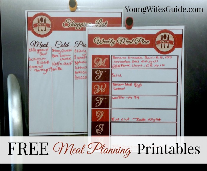 Free Meal Planning Sheets