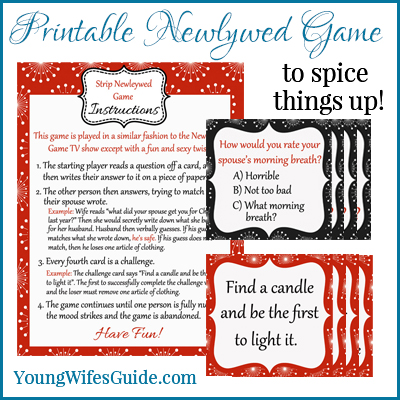 Printable Newleywed Game - To Spice Things Up!