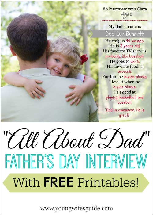 father's day interview with free printables