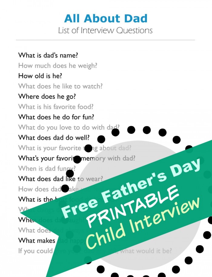 interview questions FREE Printable