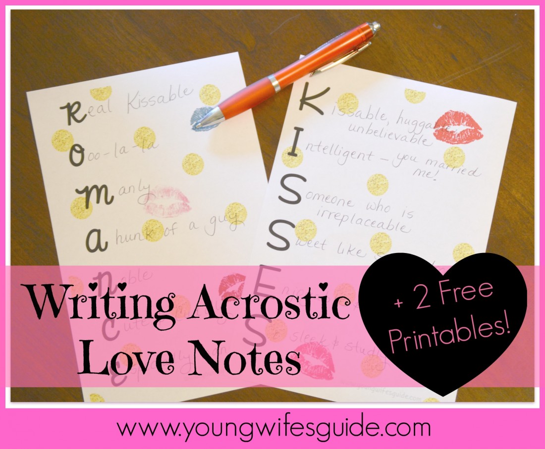 Writing Acrostic Love Notes 2